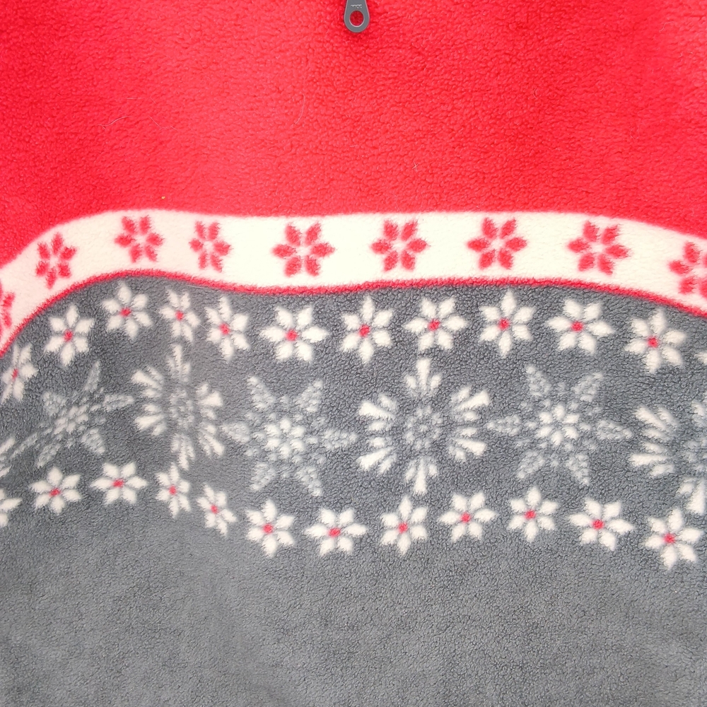 Vintage Algonquin Quarter Zip Fleece Pullover Sweater Nordic Snowflake Red - Picture 5 of 5